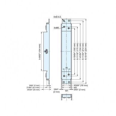 Sugatsune durų lanksto adapteris HES3D-E190 lankstui 1