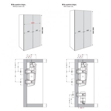 Cinetto PS23 salokāmo durvju komplekts: 2 durvis, kreisā puse 4