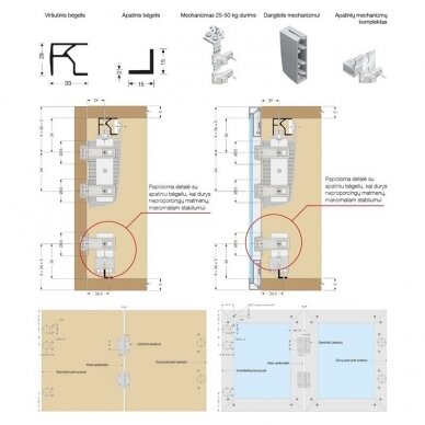 System drzwi harmonijkowych PS23: dwoje drzwi, lewa strona 5