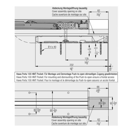 Soft-close mechanism, one side 2 Soft-close mechanism, one side 2