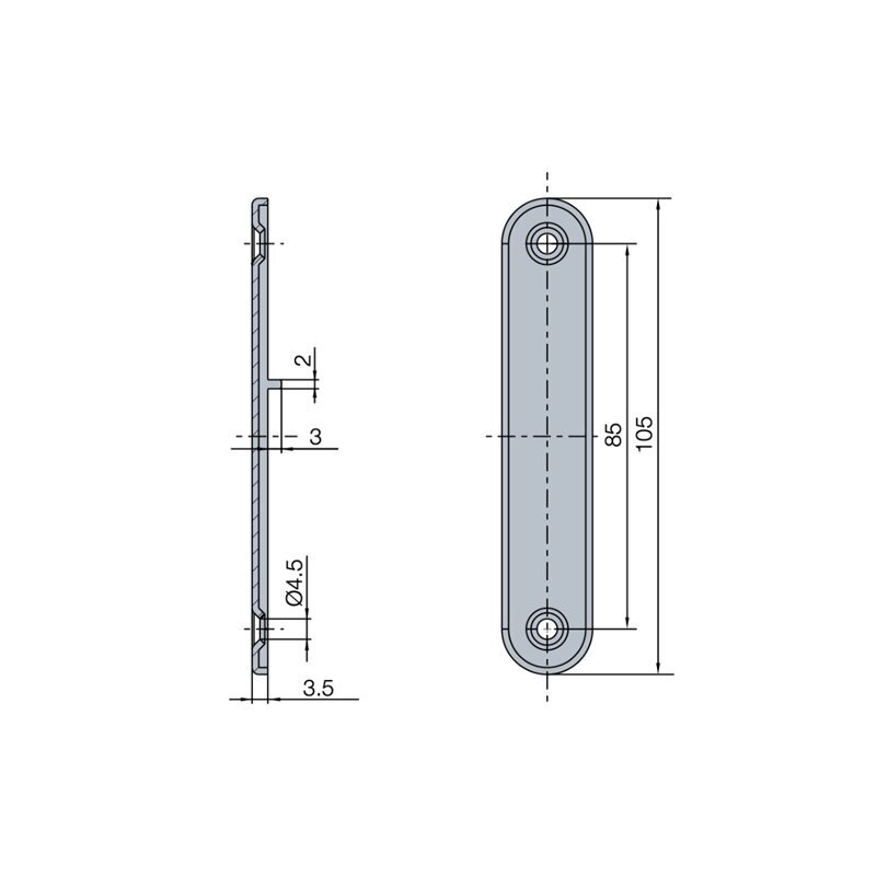 Płytka łącząca TITUS L-105 mm 2 Płytka łącząca TITUS L-105 mm 2