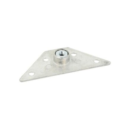 Triangular plate with bushing for leg fastening