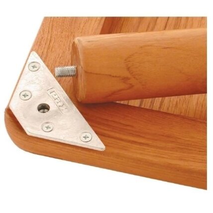 Triangular plate with bushing for leg fastening 1 Triangular plate with bushing for leg fastening 1