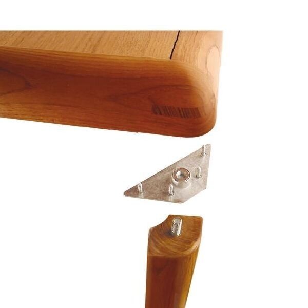 Triangular plate with bushing for leg fastening 2 Triangular plate with bushing for leg fastening 2