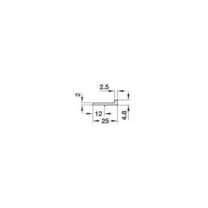 Closure strip for locks, for double door cabinets, 25 x 4.8 mm 1 Closure strip for locks, for double door cabinets, 25 x 4.8 mm 1