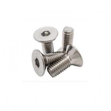 Countersunk screw for mounting M0 hinge to a door with a minimum thickness of 6 mm