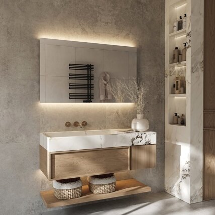 Frameless LED mirror 4020, with integrated demister