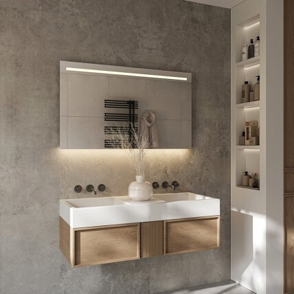 Frameless LED mirror 4030, with integrated demister 2 Frameless LED mirror 4030, with integrated demister 2