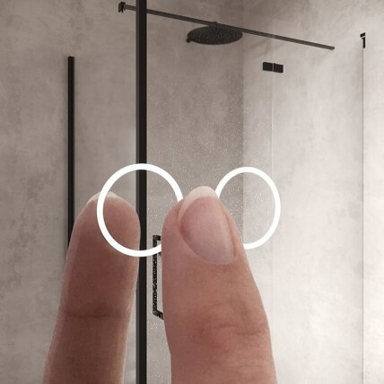 Frameless LED mirror 4040, with integrated demister 2 Frameless LED mirror 4040, with integrated demister 2