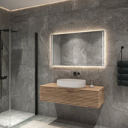 Frameless LED mirror 6010, with integrated demister 2 Frameless LED mirror 6010, with integrated demister 2