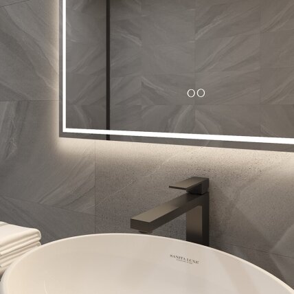 Frameless LED mirror 6040, with integrated demister 1 Frameless LED mirror 6040, with integrated demister 1