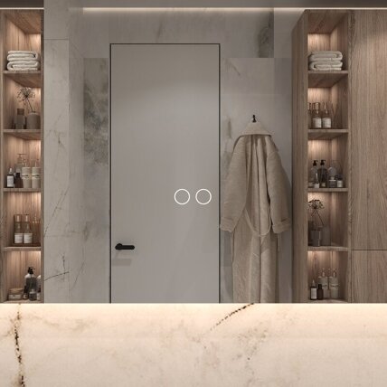 Frameless LED mirror 8030, with integrated demister 7