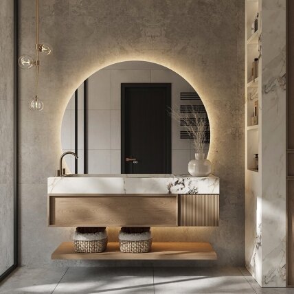 Frameless LED mirror 9020, with integrated demister 3 Frameless LED mirror 9020, with integrated demister 3