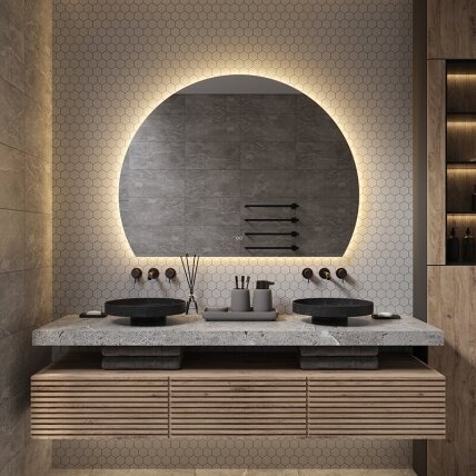Frameless LED mirror 9020, with integrated demister 4 Frameless LED mirror 9020, with integrated demister 4