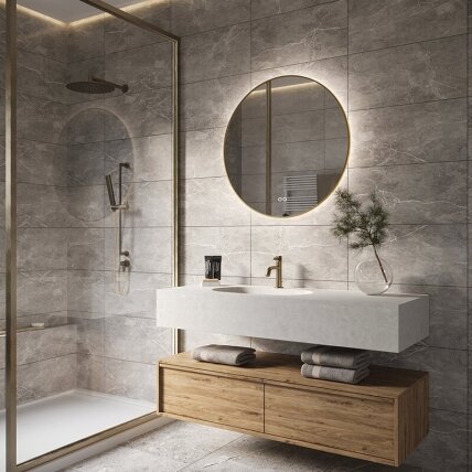 LED mirror M7050, with integrated demister LED mirror M7050, with integrated demister
