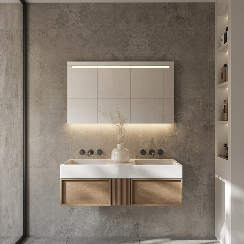 Frameless LED mirror 4030, with integrated demister
