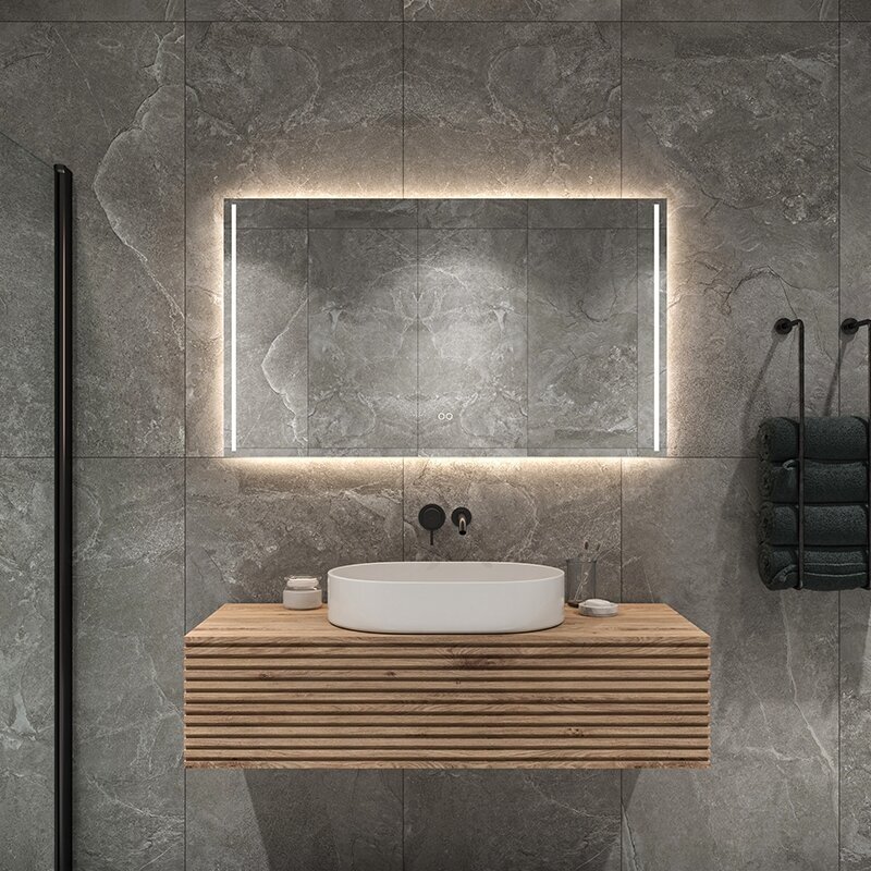 Frameless LED mirror 6010, with integrated demister Frameless LED mirror 6010, with integrated demister