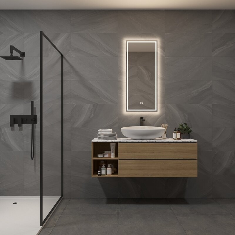 Frameless LED mirror 6040, with integrated demister 5
