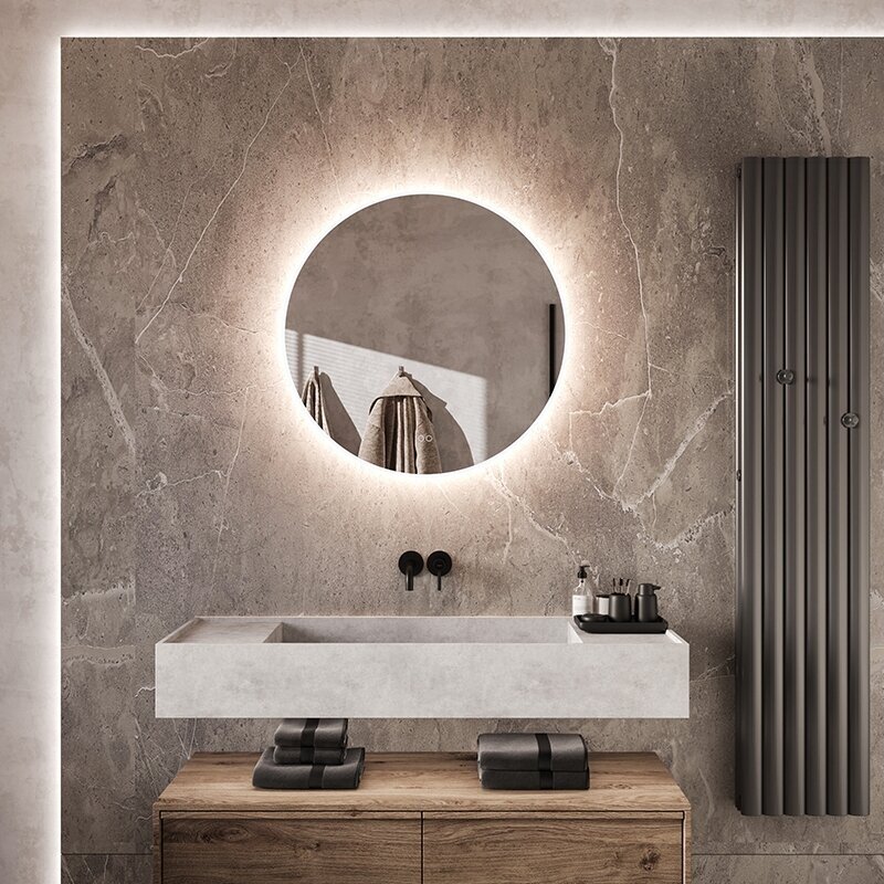 Frameless LED mirror 7010, with integrated demister