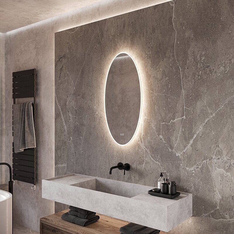 Frameless LED mirror 8010, with integrated demister 2 Frameless LED mirror 8010, with integrated demister 2