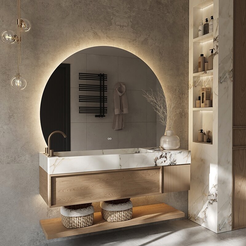 Frameless LED mirror 9020, with integrated demister Frameless LED mirror 9020, with integrated demister
