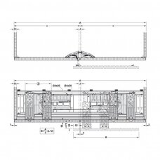 Durvju sistēma vienā plaknē "Eku Frontino 20 H OS" virtuves augšējiem skapjiem