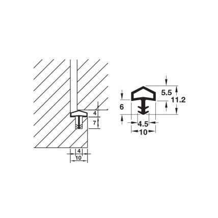 Blīvējums iekšdurvīm, 12 mm M680 1 Blīvējums iekšdurvīm, 12 mm M680 1
