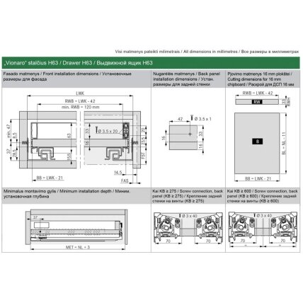VIONARO V13 drawer H-63 mm 1